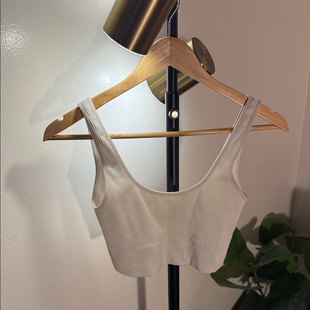 Gap seamless body ribbed loungewear classic white basic comfort stretch Bra LG